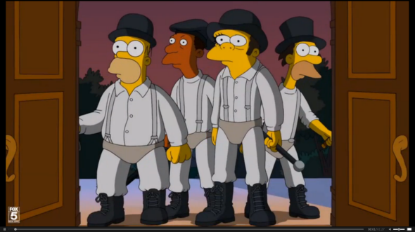 Watch The Simpsons Halloween Parody Of Kubrick S A Clockwork Orange And The Shining Open Culture