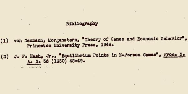 John Nash's Super Short PhD Thesis: 26 Pages & 2 Citations | Open Culture