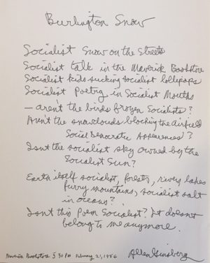 Allen Ginsberg's Handwritten Poem For Bernie Sanders, 